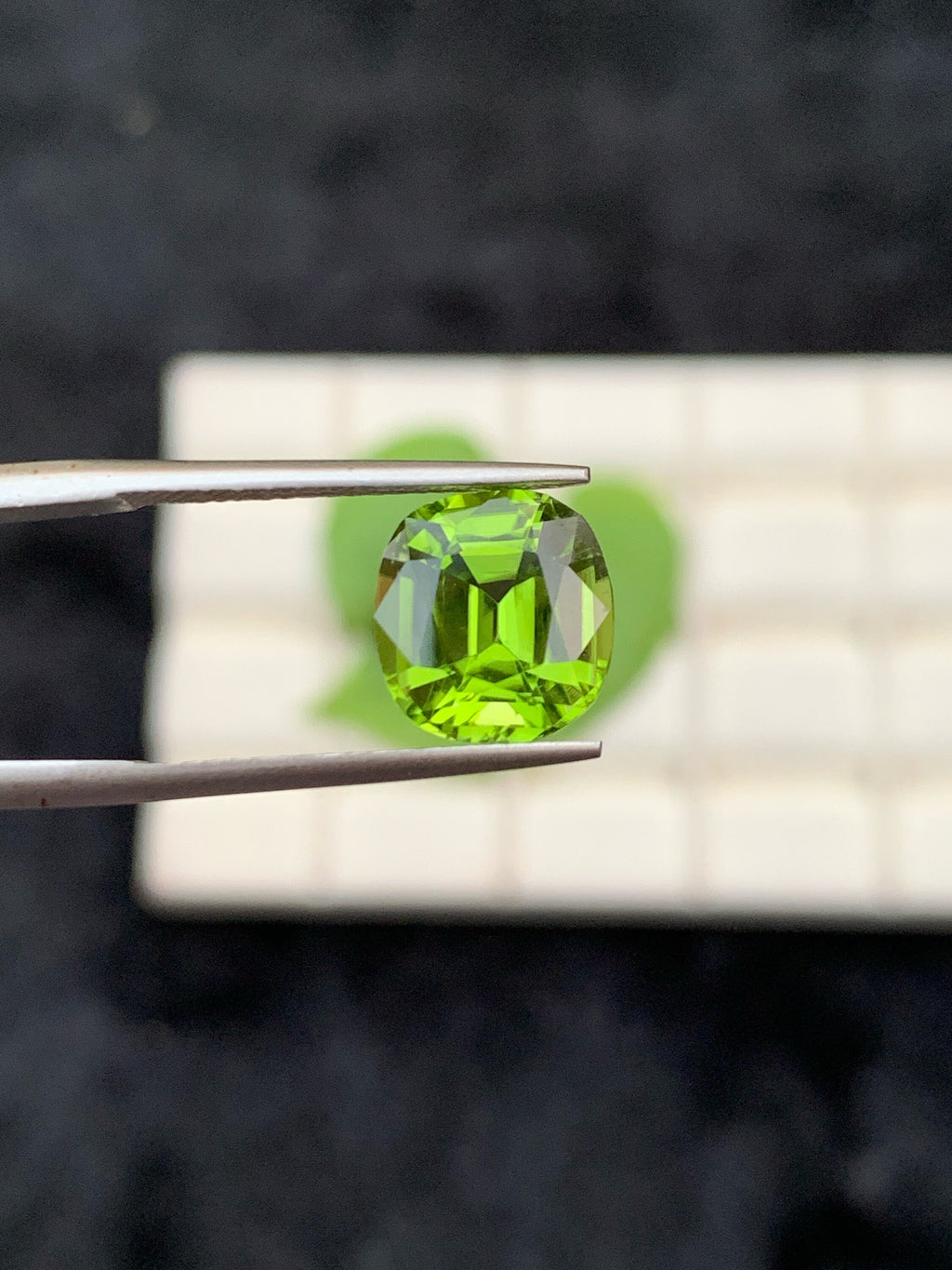 Cushion Cut Natural Peridot Gemstone: August Birthstone, 3.65 Cts