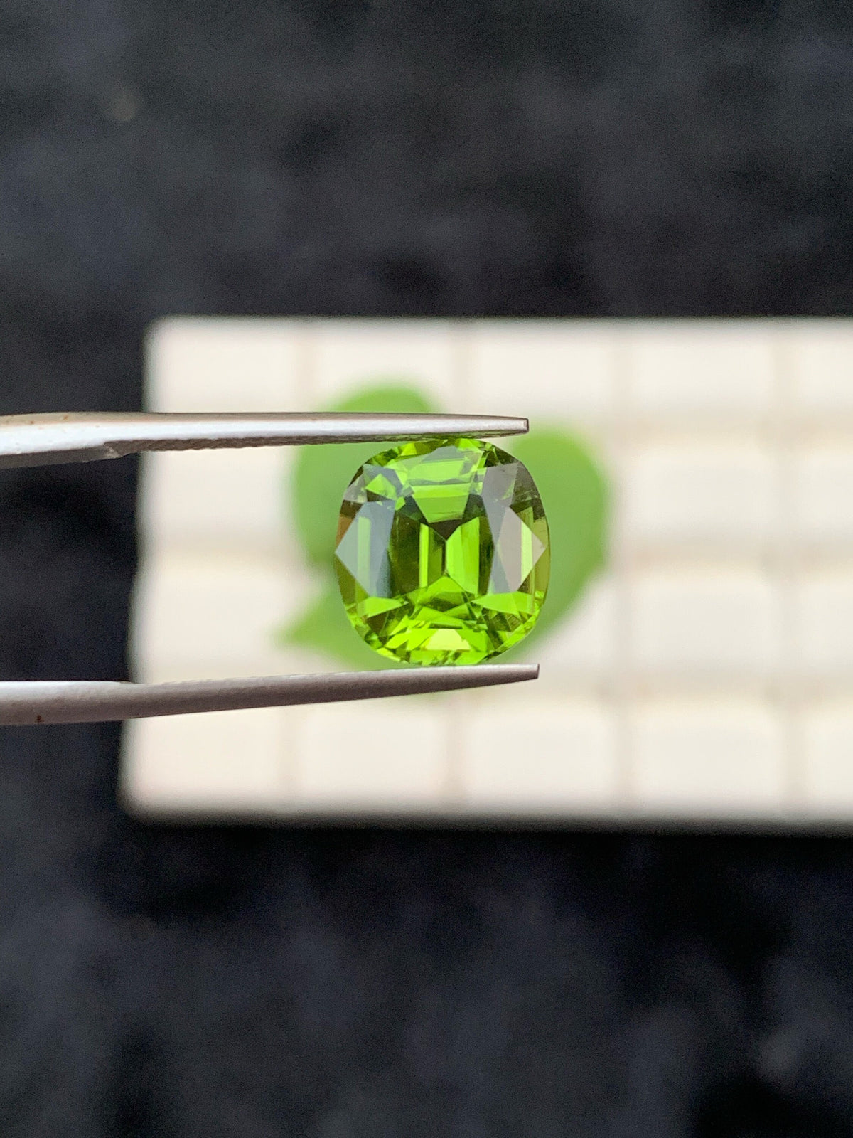 Cushion Cut Natural Peridot Gemstone: August Birthstone, 3.65 Cts
