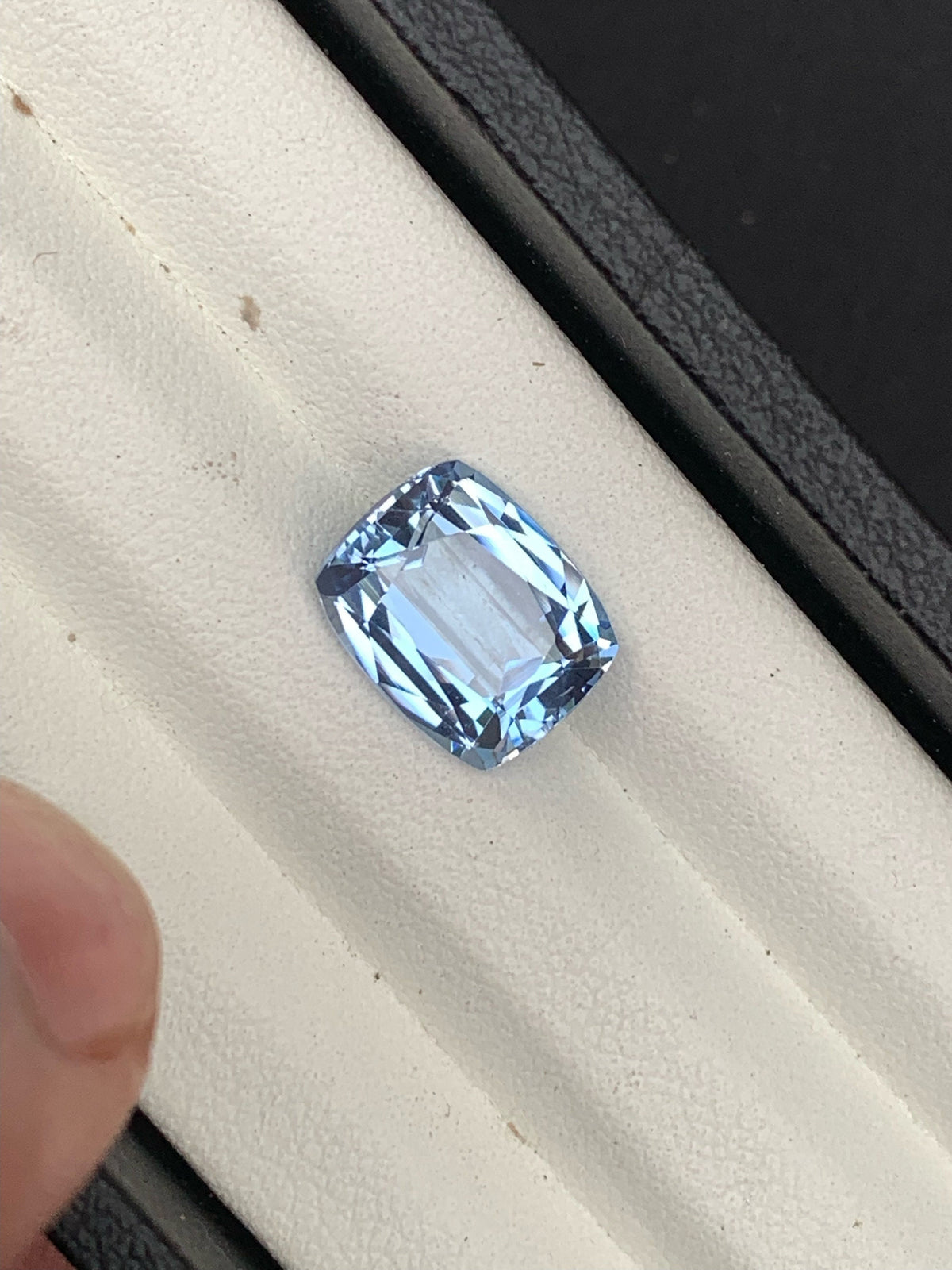 Santa Maria Blue Aquamarine Gemstone: 3.35 Carat Cushion Cut, March Birthstone