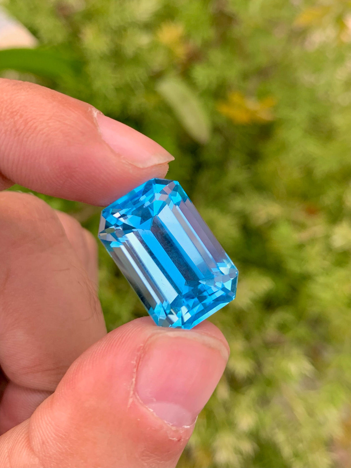 Emerald Cut Swiss Blue Topaz Gemstone: December Birthstone, 34.20 CT