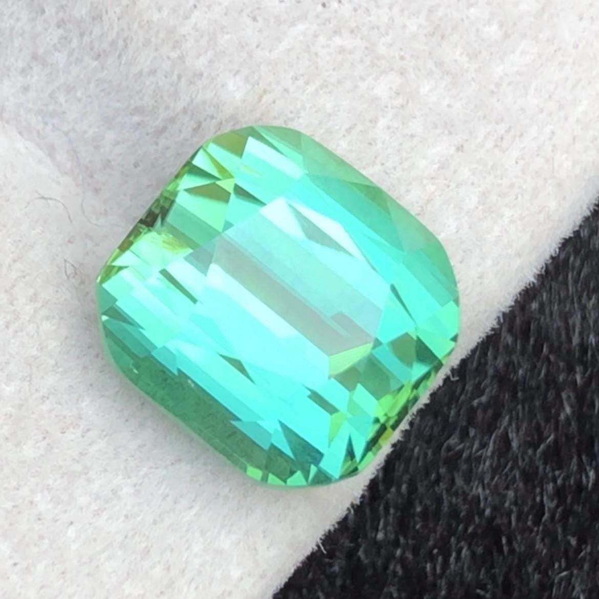 Natural Blue Green Tourmaline Gemstone Cushion Cut - 4.80 Carat From Afghanistan