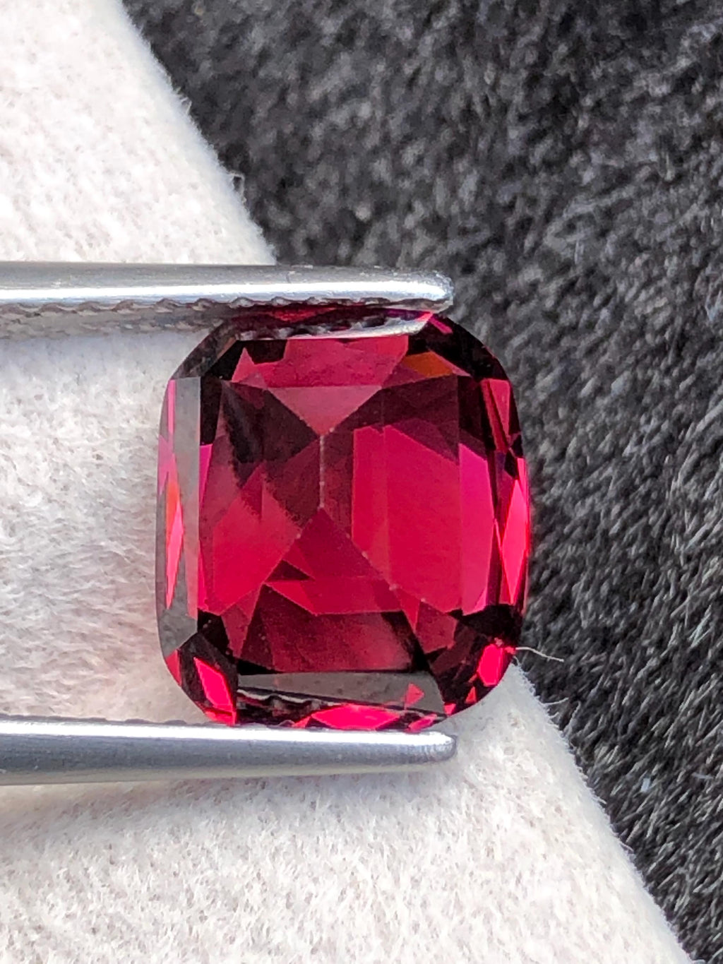 Rhodolite Garnet 4.44ct Cushion Cut Vibrant Reddish Gemstone from Tanzania
