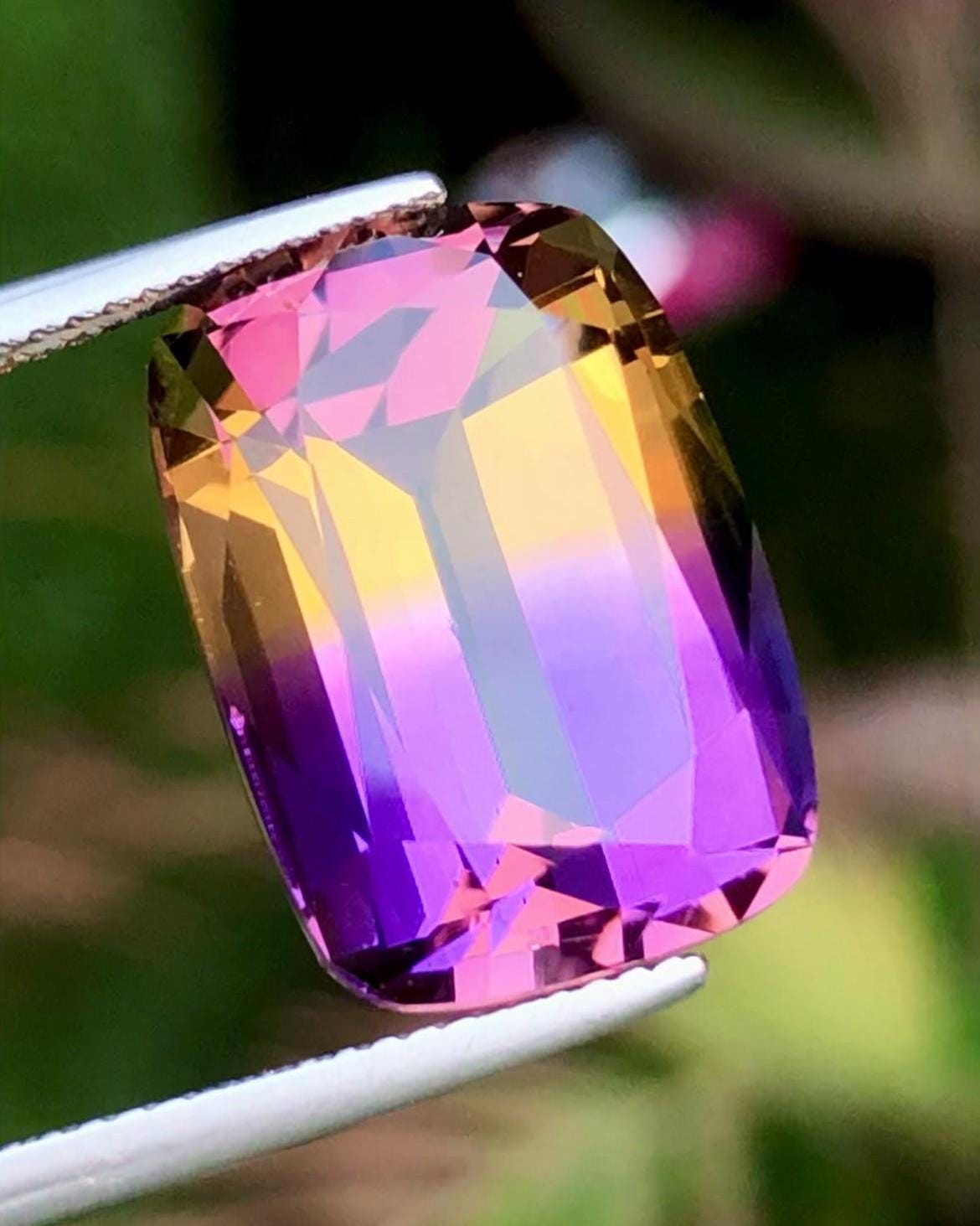 Bi-Color Ametrine 14.20 ct Cushion Cut – Gemstone from Brazil