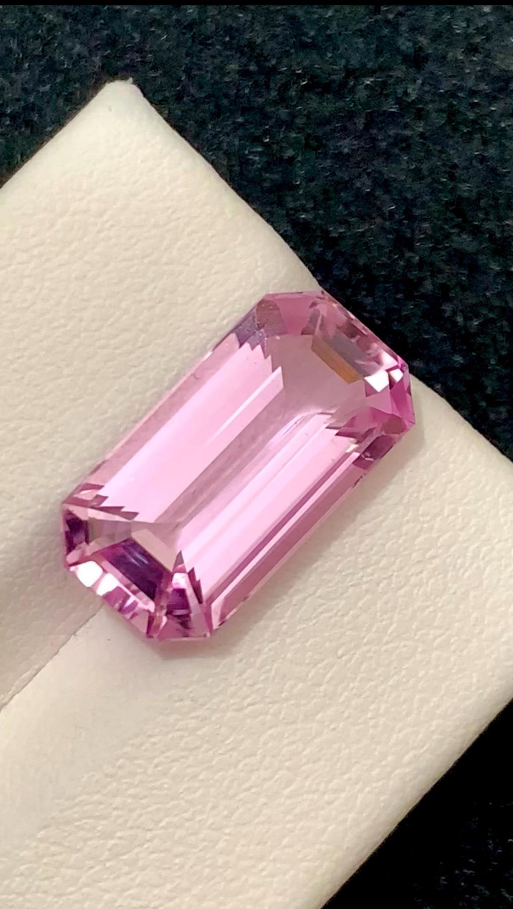 Pink Kunzite 9.30 Carat Elongated Emerald Cut Gemstone from Nuristan Afghanistan
