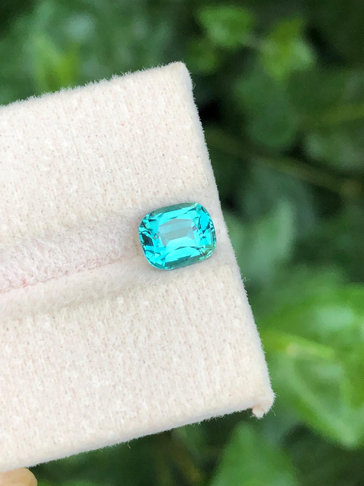 Lagoon Tourmaline 1.35 Carat Cushion Cut Loose Gemstone  from Afghanistan