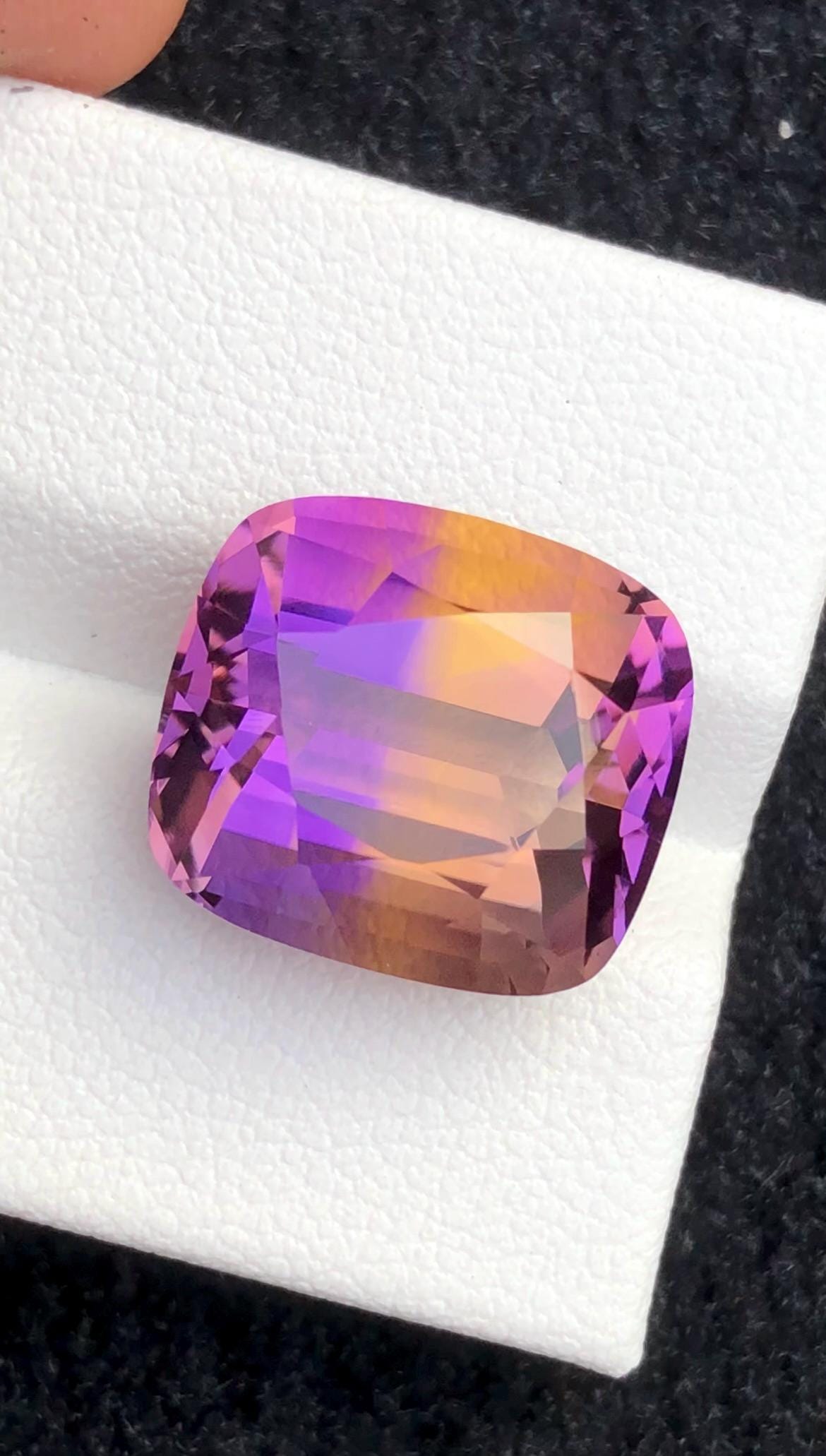 Bi-Color Ametrine 12.50 Ct Cushion Cut – Gemstone from Brazil