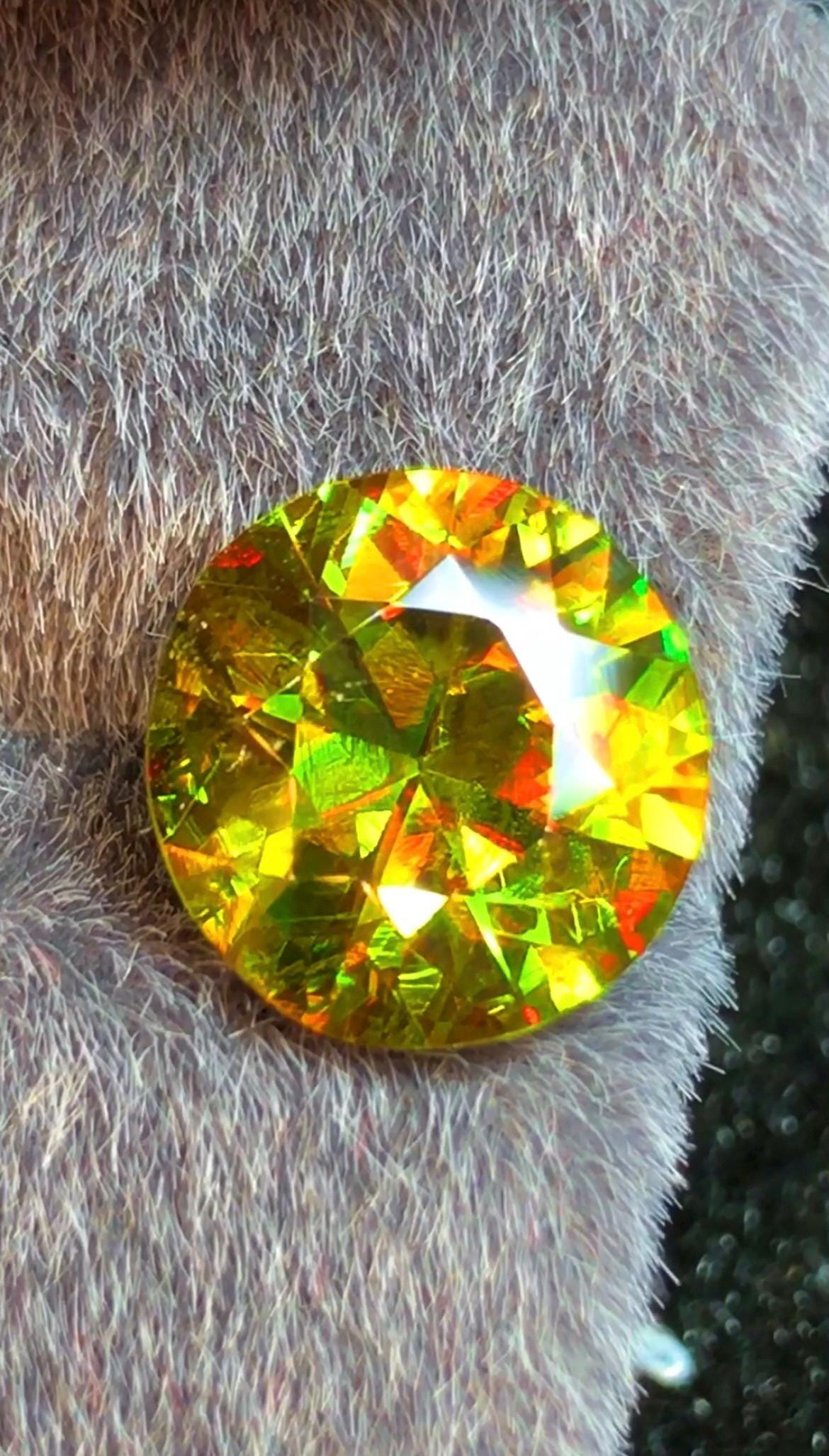 Green Sphene 3.50 ct Round Cut Green Gemstone from Skardu Pakistan