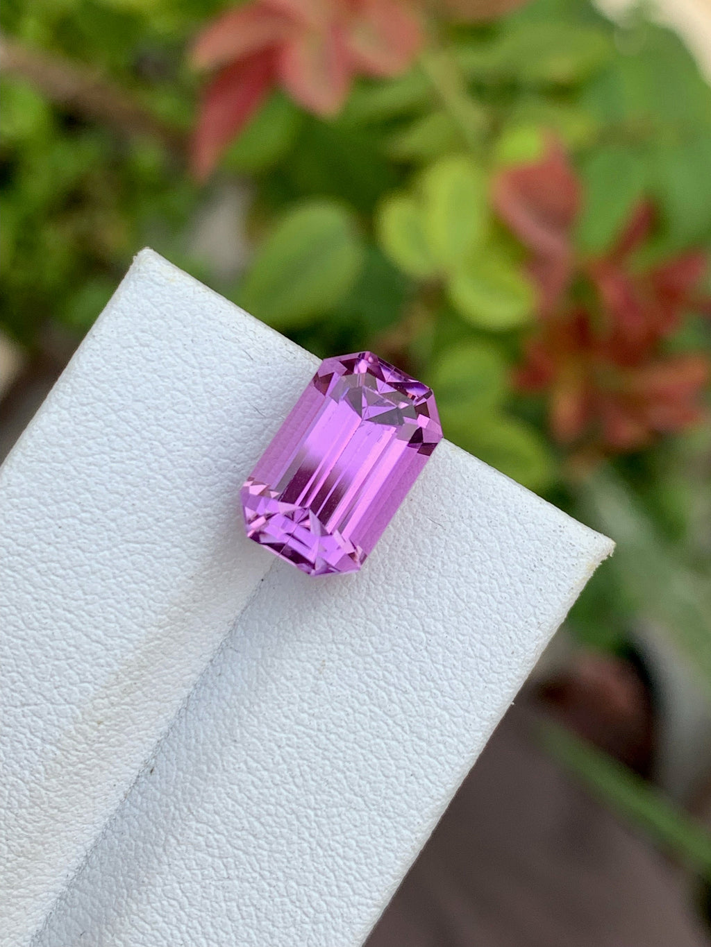 Deep Pink Kunzite Gemstone: 7.80 CT Emerald Cut Spodumene Stone