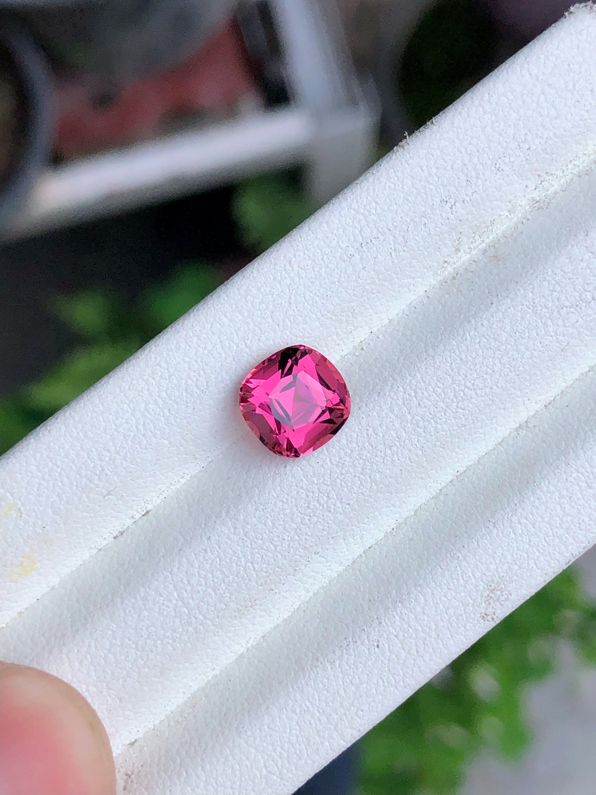 Deep Pink Tourmaline Gemstone: 2.30 Carat Cushion Cut, October Birthstone