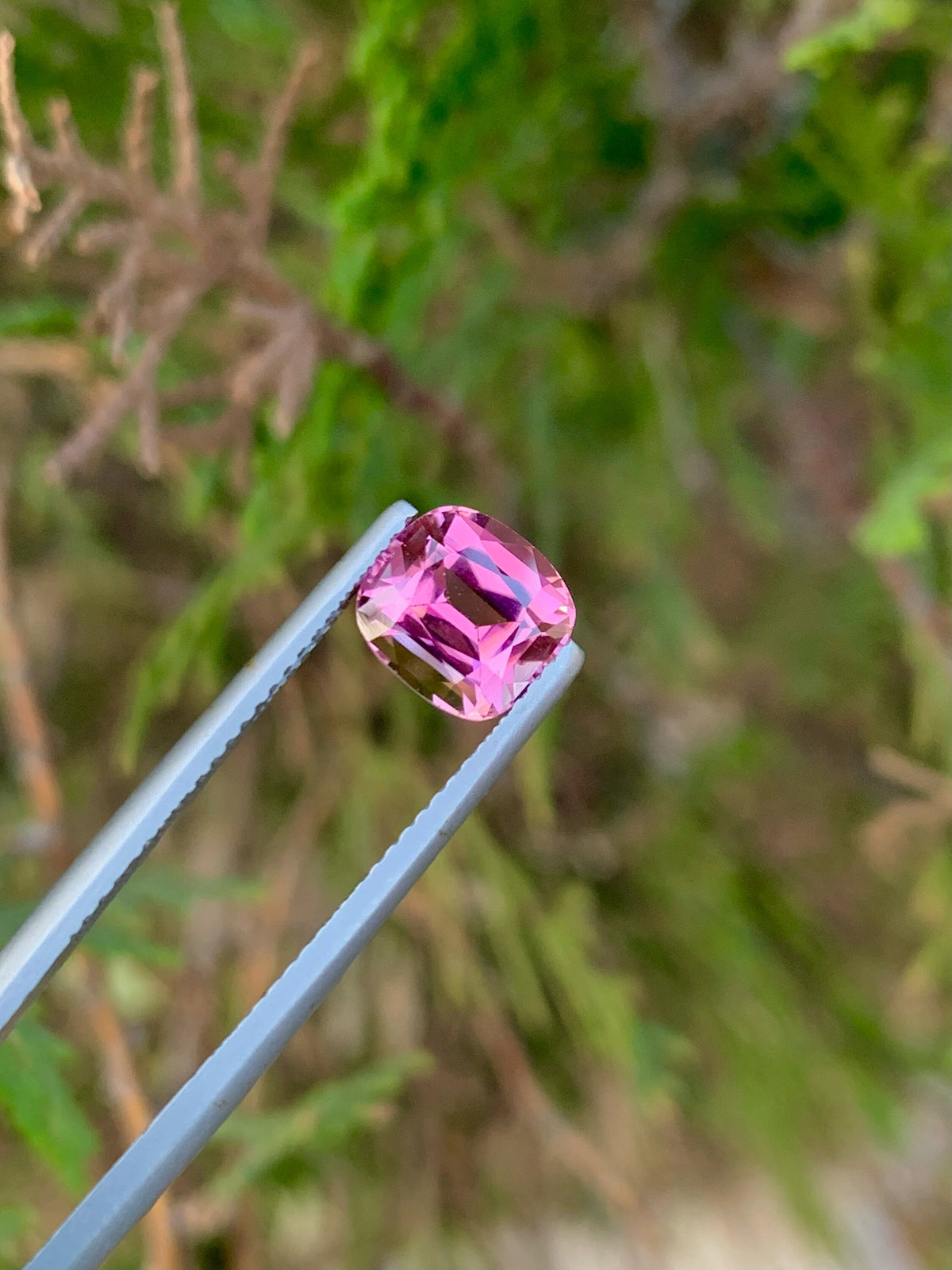 Faceted Pink Tourmaline Stone: 1.90 CT Cushion Cut Gemstone