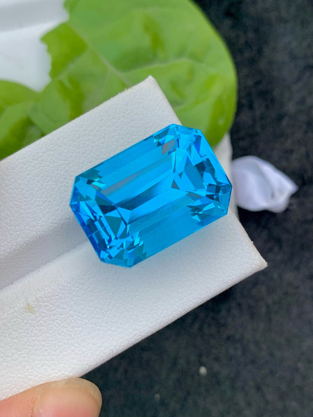 Swiss Blue Topaz Gemstone: 34.95 CT Emerald Cut, December Birthstone