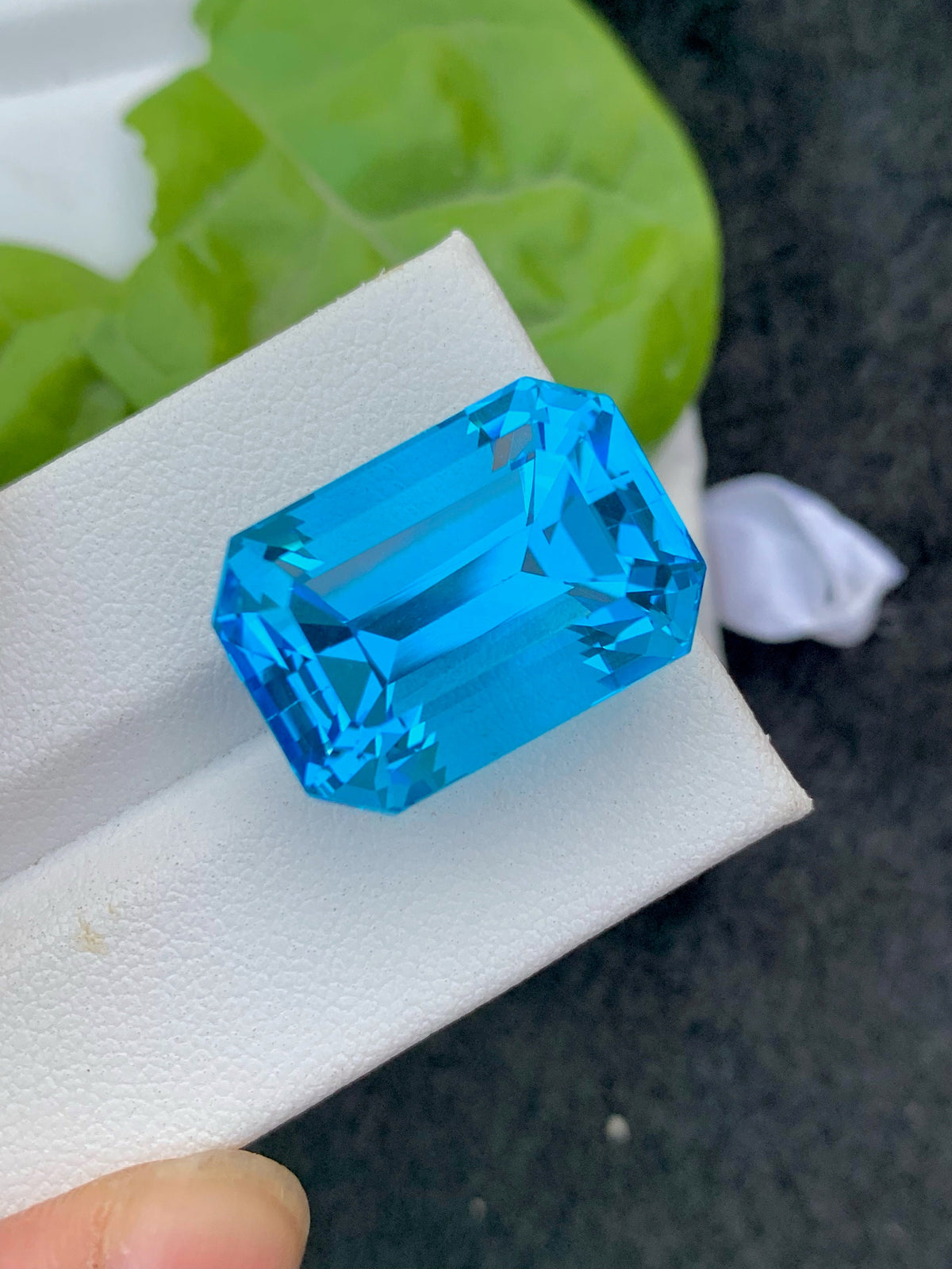 Swiss Blue Topaz Gemstone: 34.95 CT Emerald Cut, December Birthstone