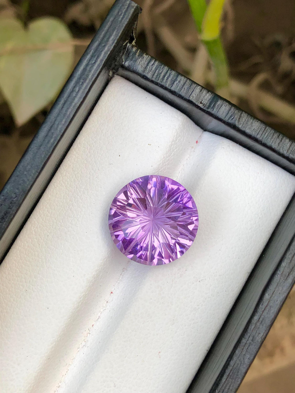 Laser Cut Round Amethyst Gemstone: Loupe Clean, 10.70 CT