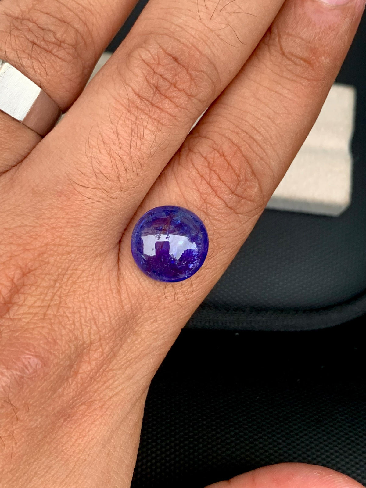 AAA Tanzanite Cabochon: Deep Blue-Violet Gemstone, December Birthstone (9.8 Carat)