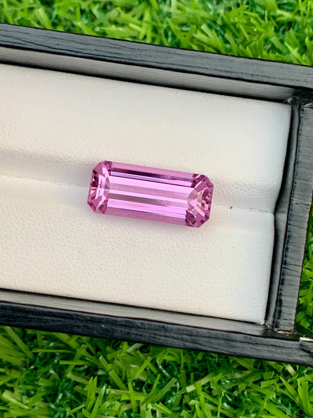 Emerald Cut Pink Kunzite Gemstone: 13.30 Carat, Afghanistan