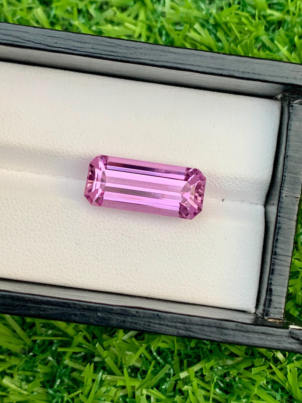Emerald Cut Pink Kunzite Gemstone: 13.30 Carat, Afghanistan
