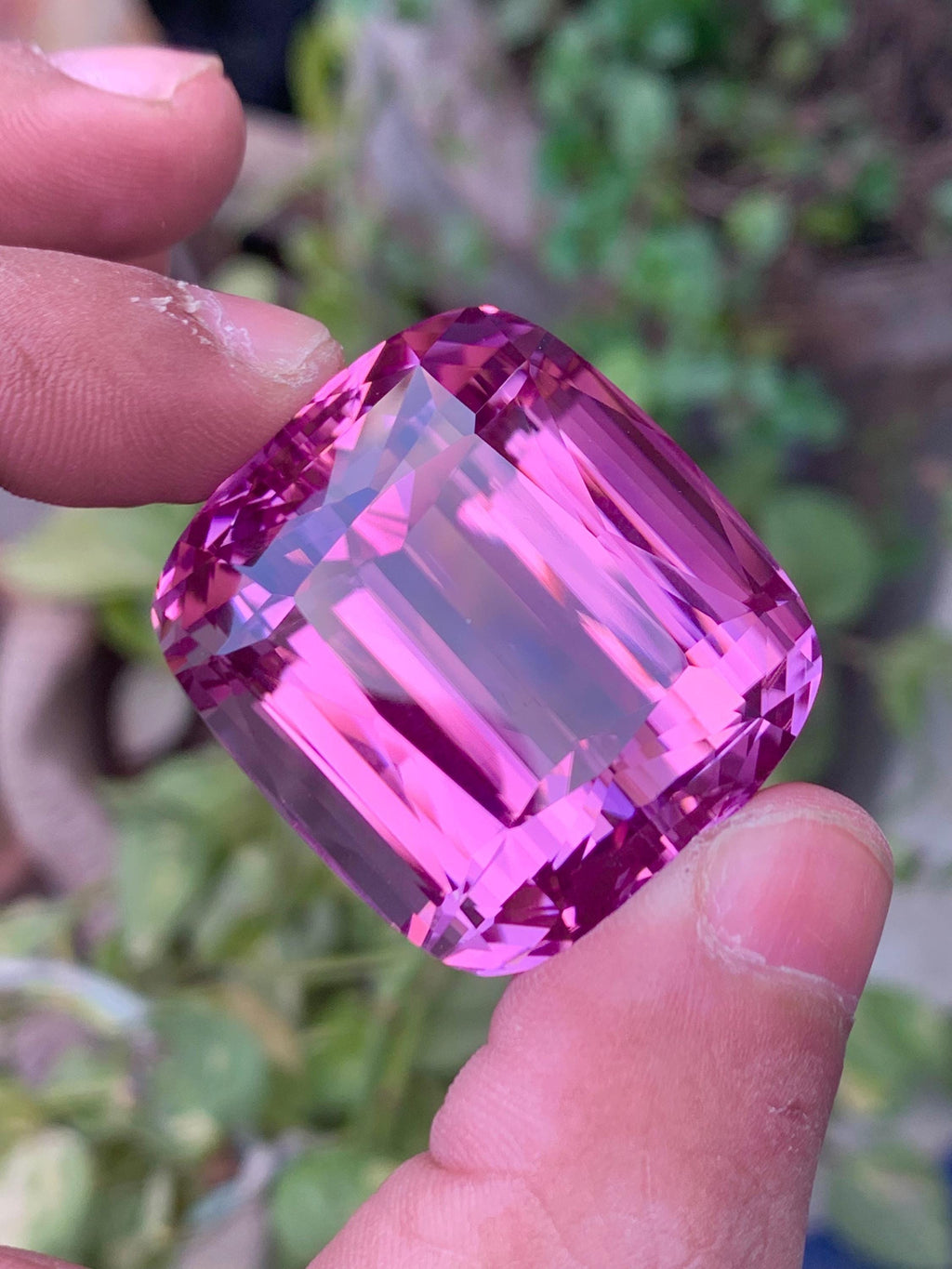 Pink Kunzite Gemstone: 223.30 CT Faceted Cushion Cut