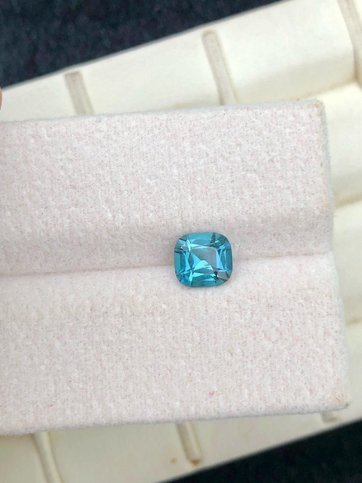 Lagoon Blue Tourmaline Gemstone: 0.80 CT Cushion Cut, Afghanistan