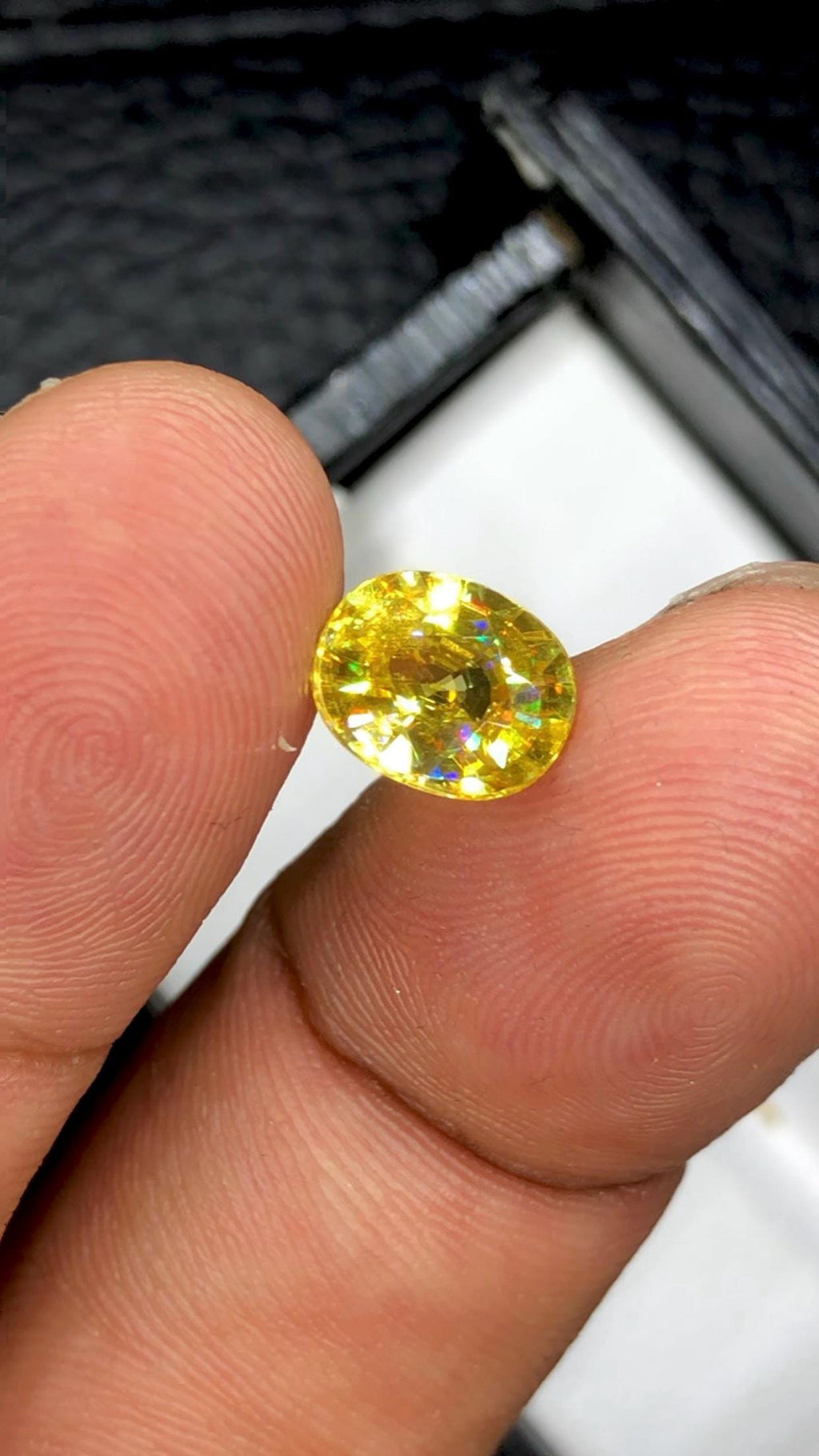 1.75 CT Oval Sphene Gemstone: Greenish Yellow Titanite, August Birthstone