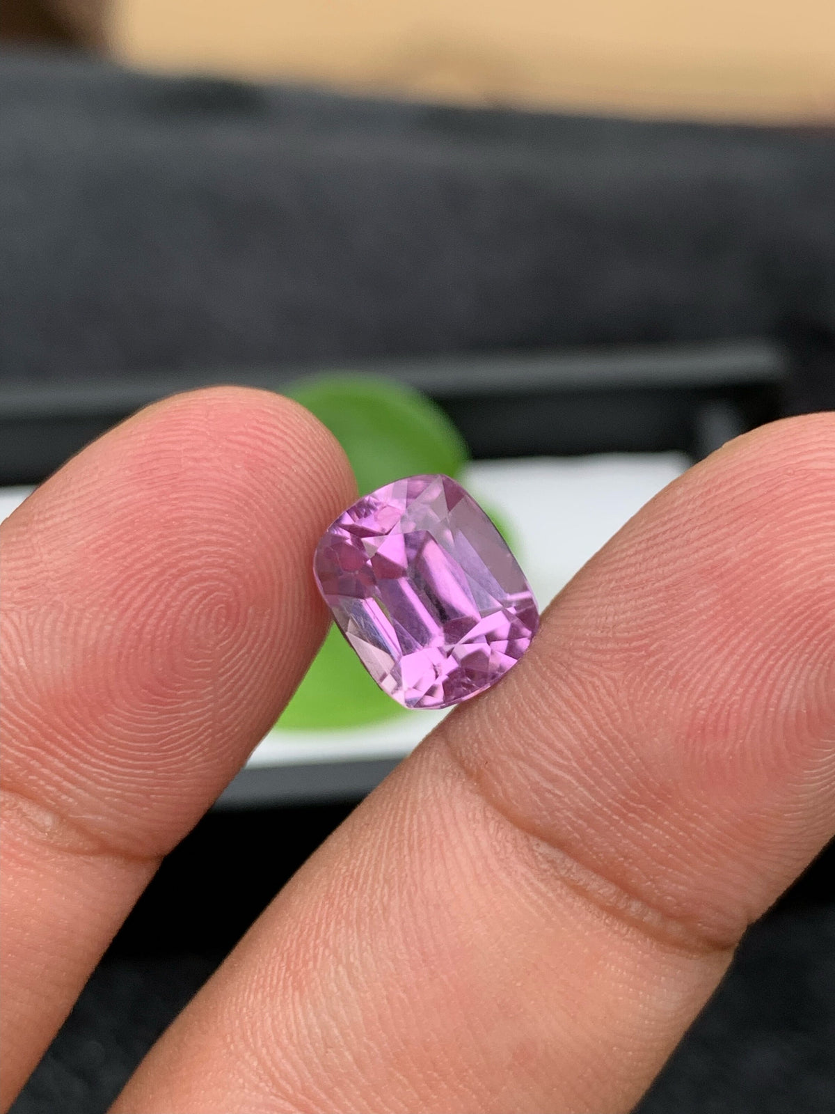 Lilac Pink Kunzite Gemstone: 6.20 CT Cushion Cut Stone