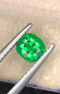 Tsavorite Garnet 1.00ct Cushion Cut Vivid Green Gemstone from Tanzania