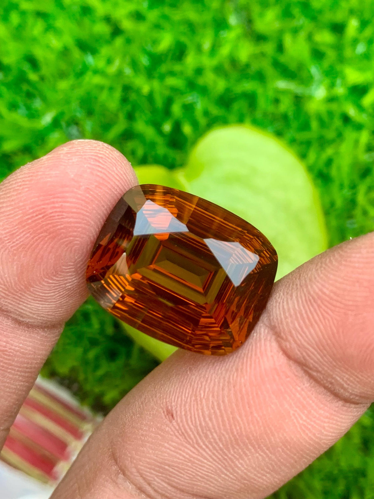 Mahogany Orange Citrine Gemstone: 19.60 CT Fancy Laser Cut