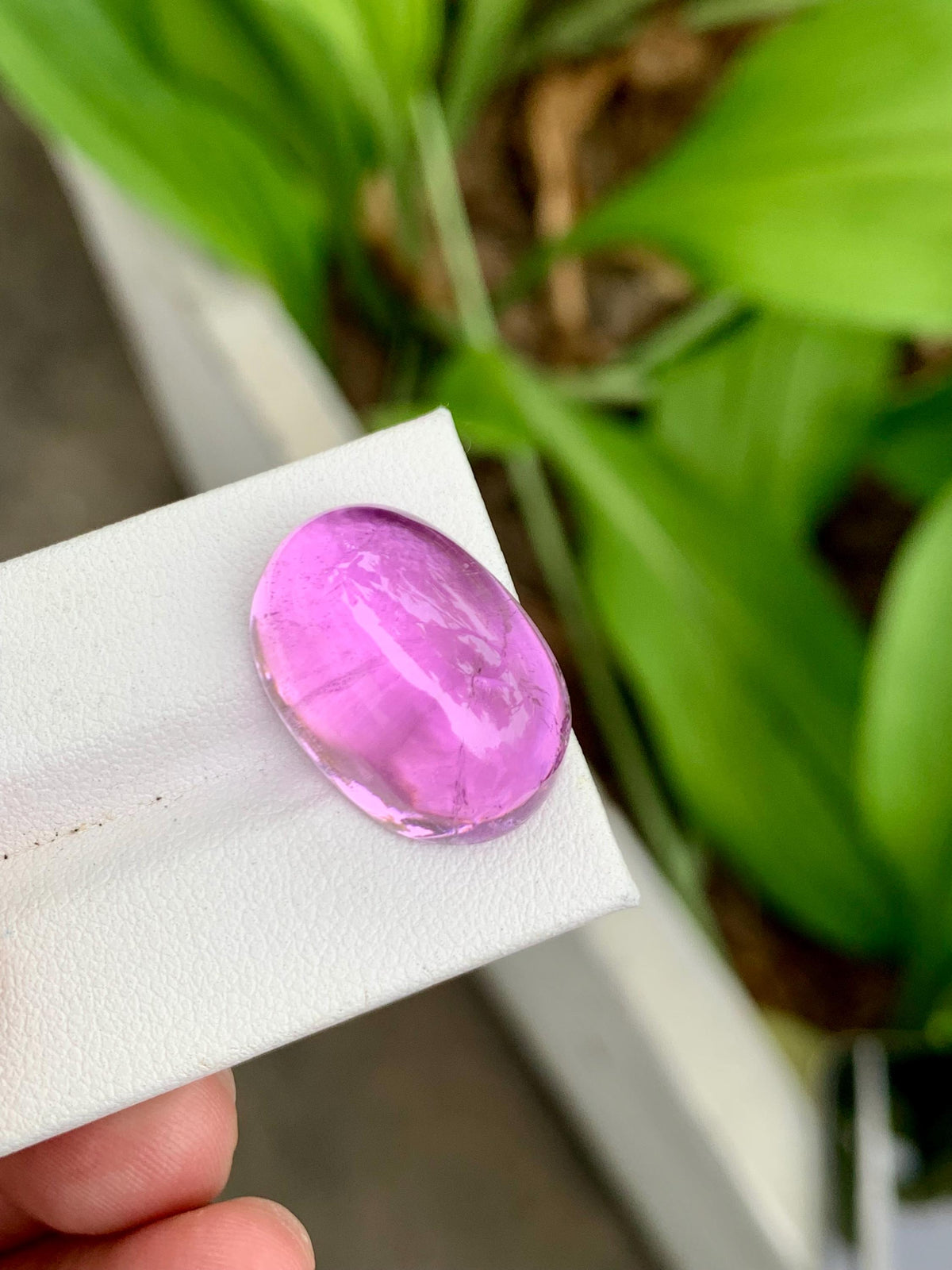 Natural Deep Pink Kunzite Cabochon – 31.45 Carat oval cut