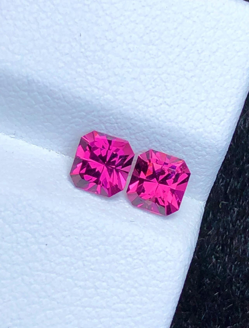 Malaya Garnet 1.30ct Pair Octagonal Radiant Cut Purple Pink Precision Matched Loose Gemstones