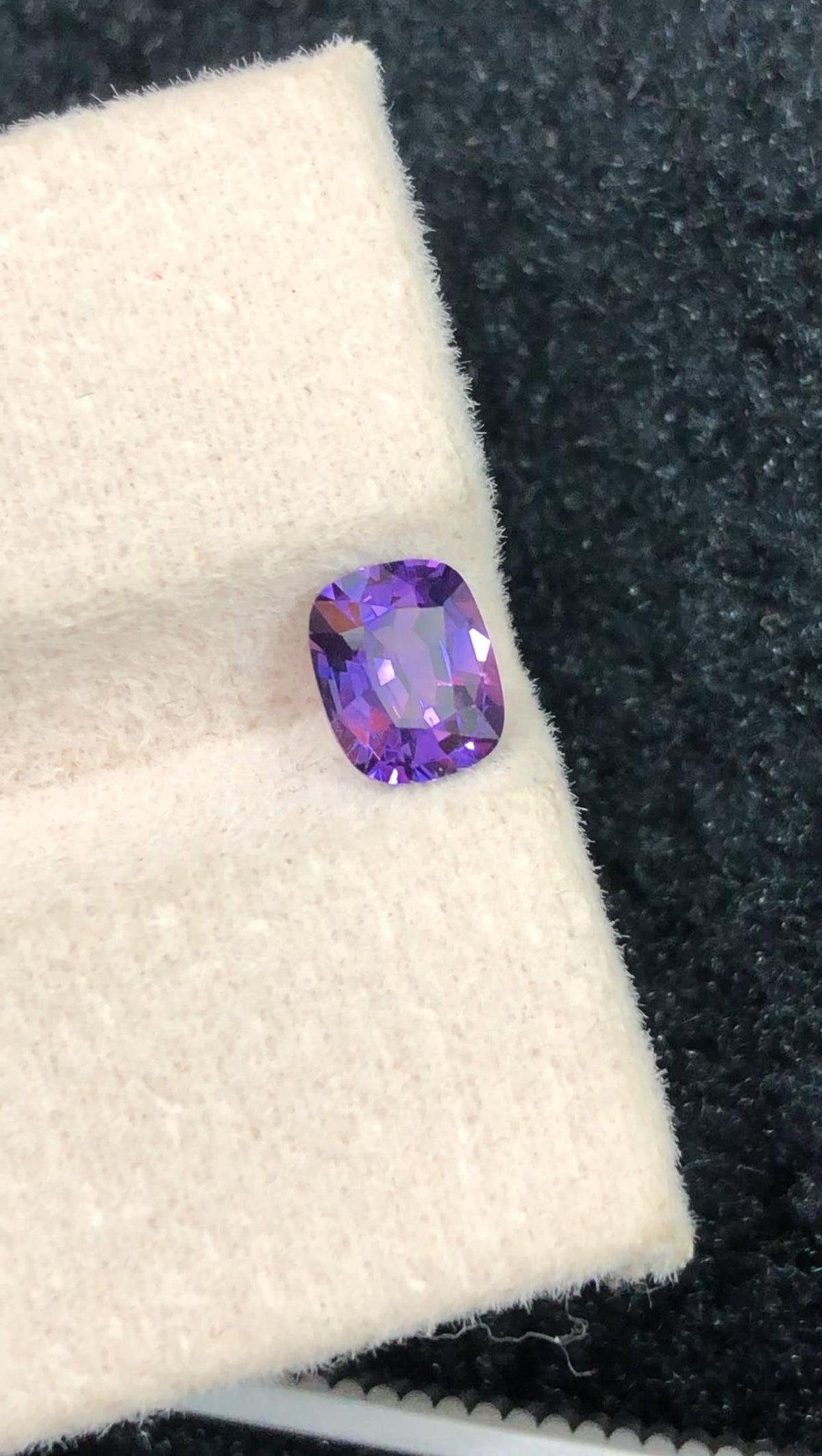 0.90 Carat Purple Sapphire Gemstone: Cushion Cut Ceylon Sapphire
