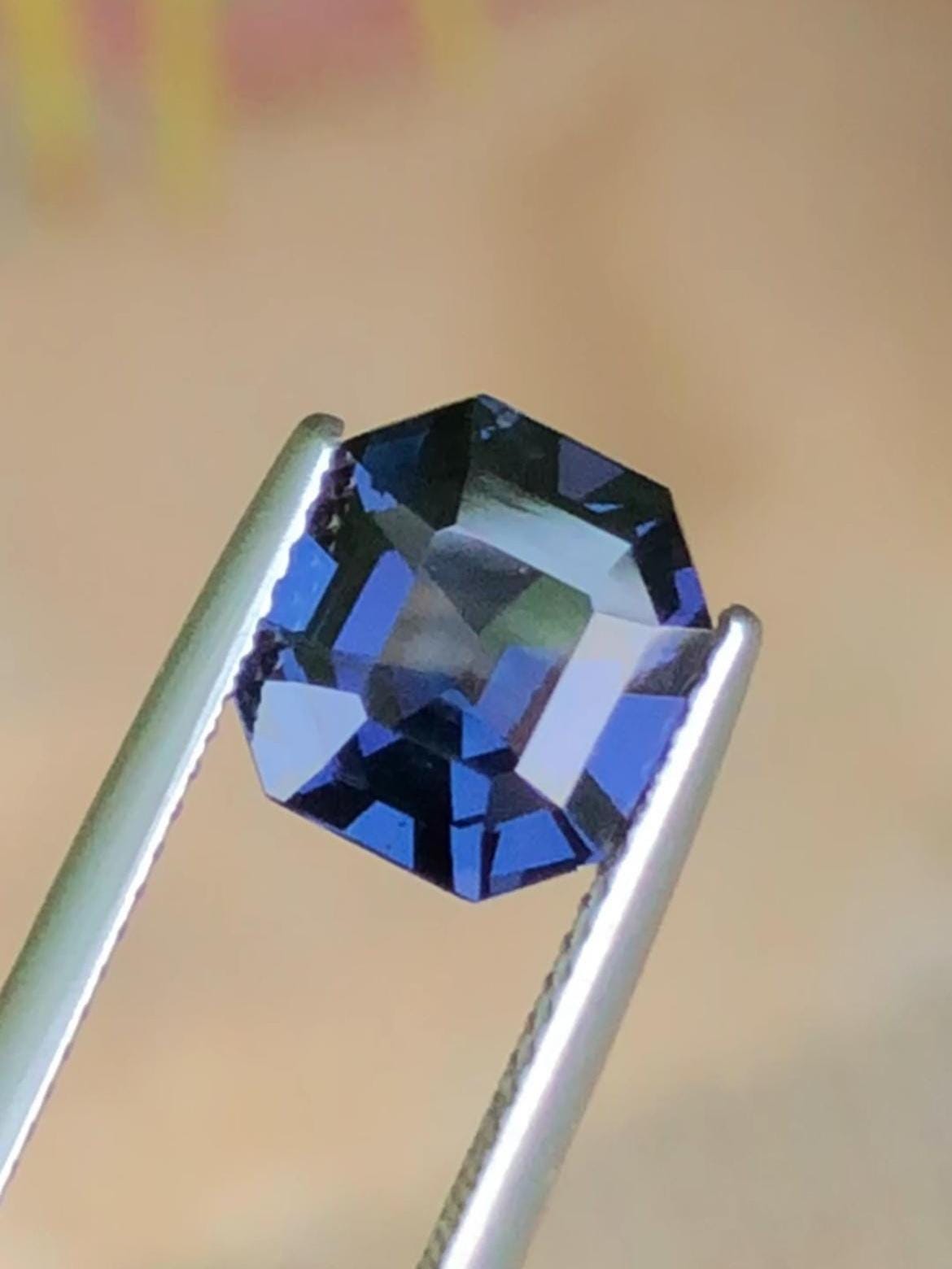 Midnight Steel Blue Spinel 2.90ct Asscher Cut Madagascar