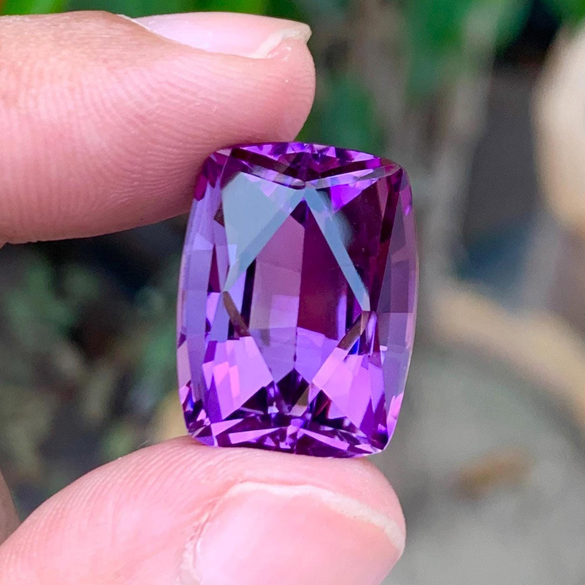 Amethyst 22.95ct Fancy Rectangular Cut from Brazil – Deep Purple Collector Gemstone