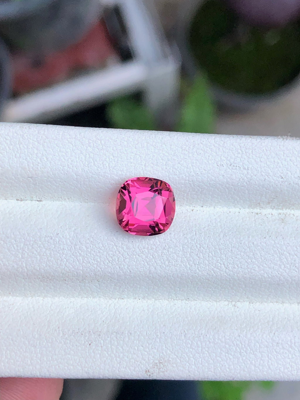 Deep Pink Tourmaline Gemstone: 2.30 Carat Cushion Cut, October Birthstone