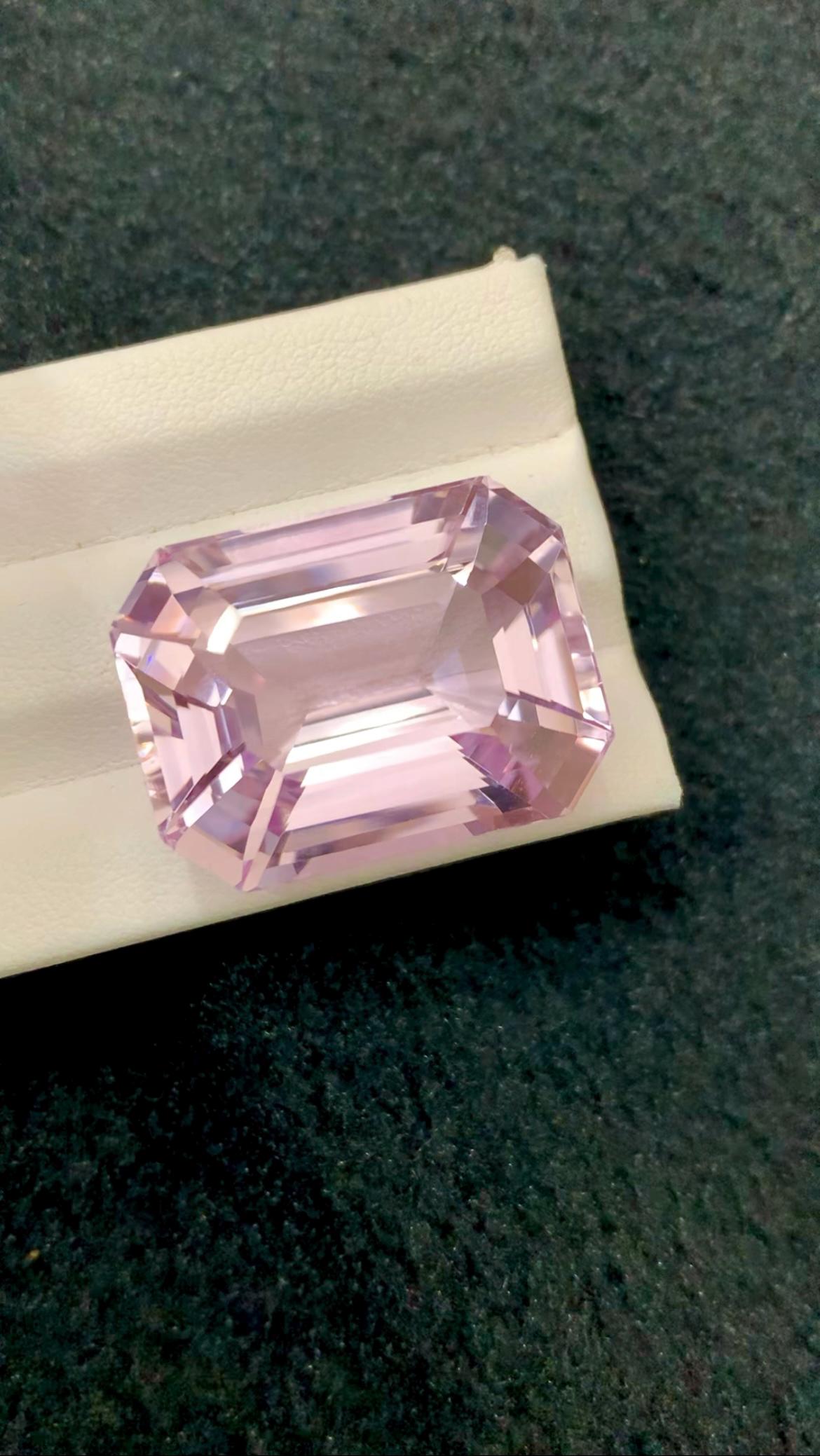 Pink Kunzite 63.30ct Emerald Cut Gem – Afghanistan