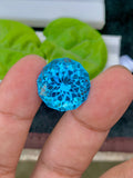 30.25 CT Swiss Blue Topaz Gemstone: Round Faceted Cut Stone