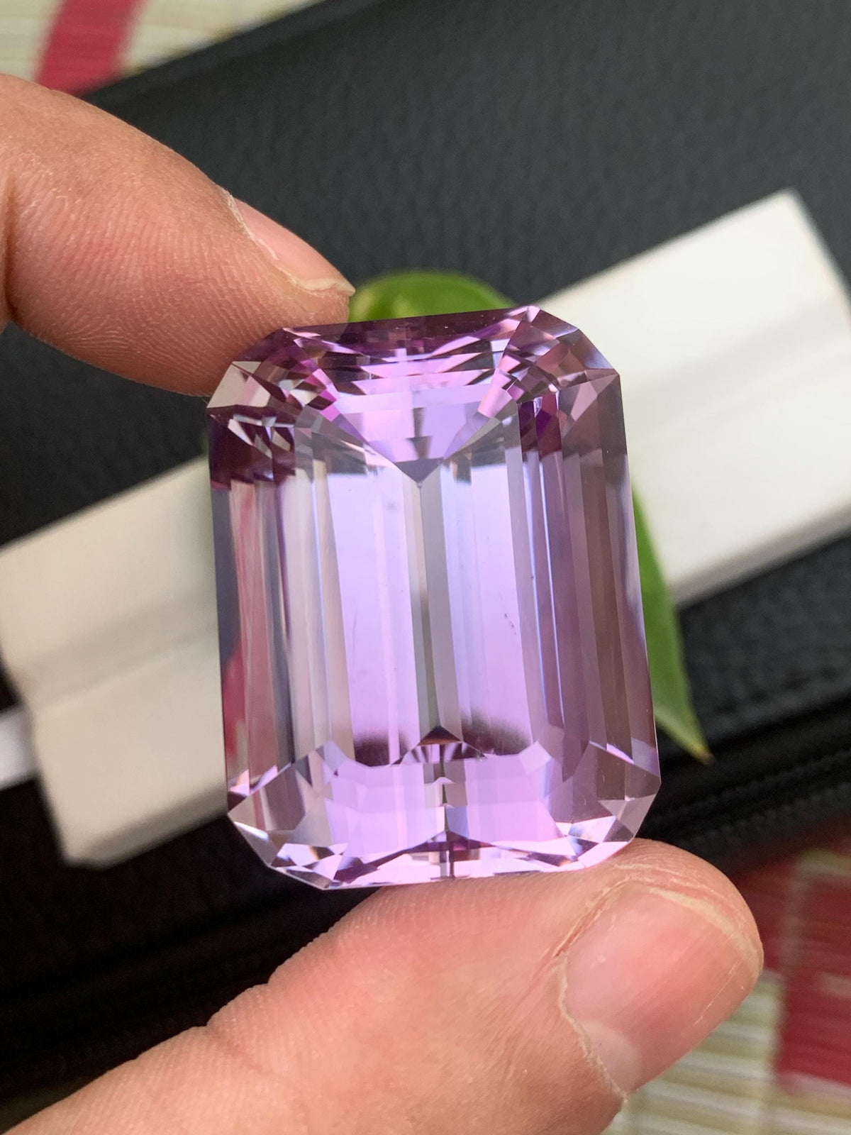 135.10 CT Faceted Pink Kunzite Gemstone: Emerald Cut Loose Stone