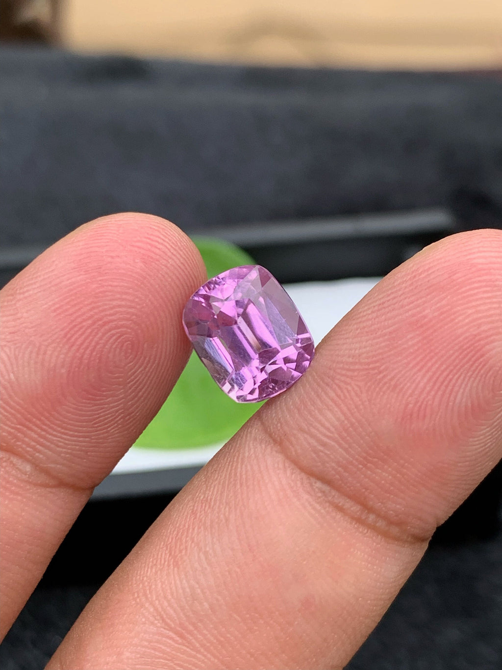 Lilac Pink Kunzite Gemstone: 6.20 CT Cushion Cut Stone