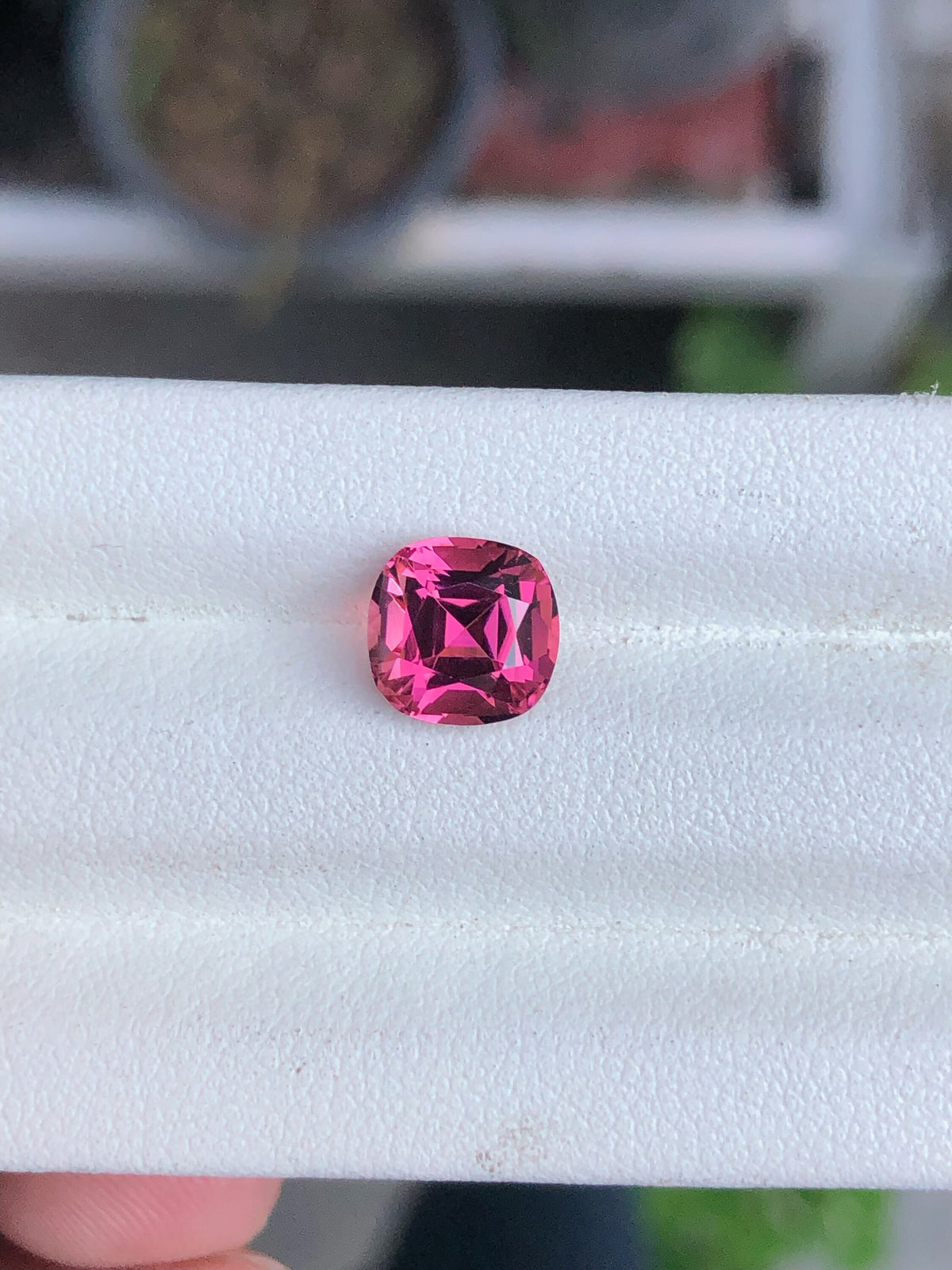 Deep Pink Tourmaline Gemstone: 2.30 Carat Cushion Cut, October Birthstone