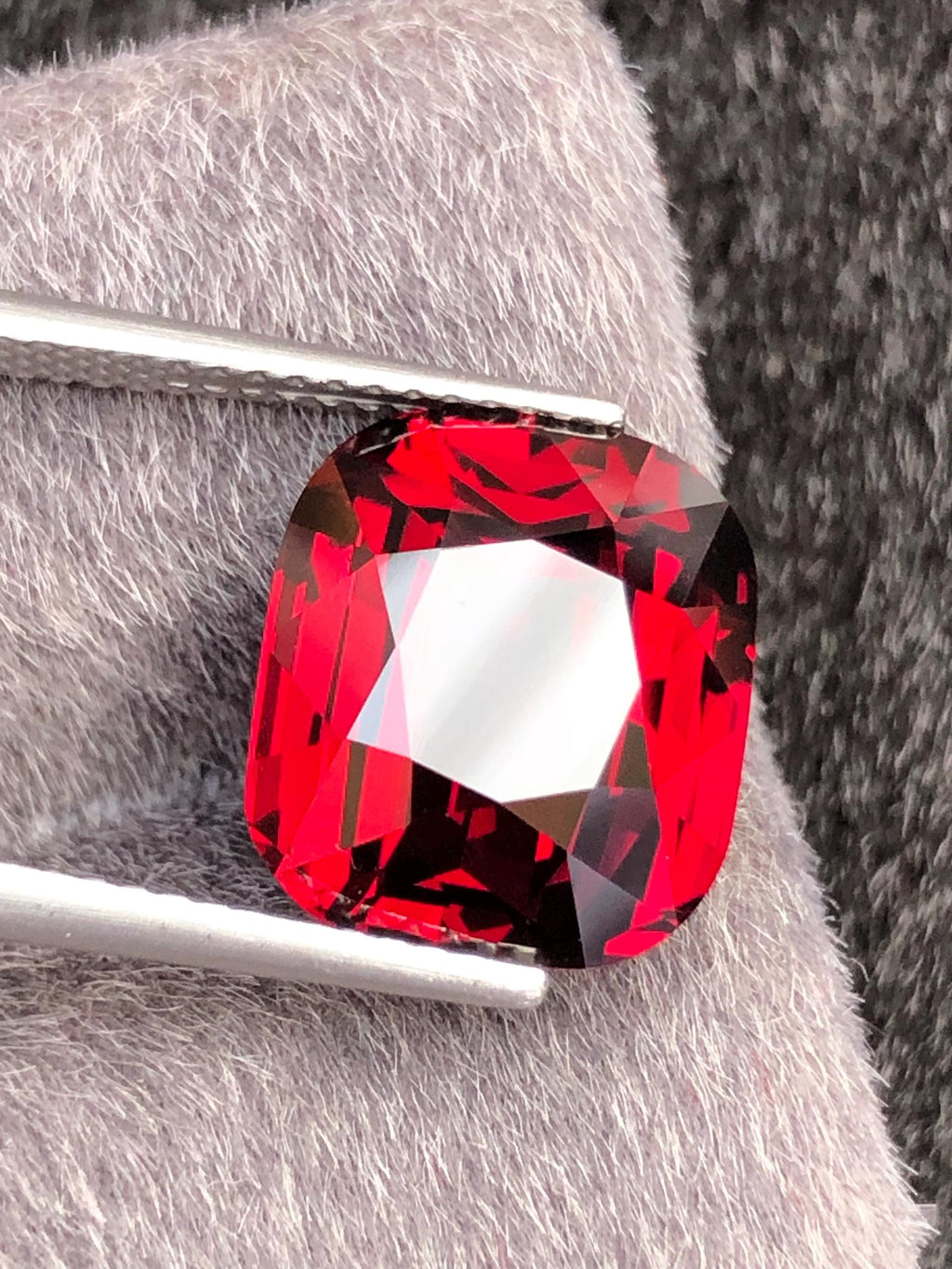 Red Rhodolite Garnet Cushion Cut 12.40 ct from Tanga Mine Tanzania