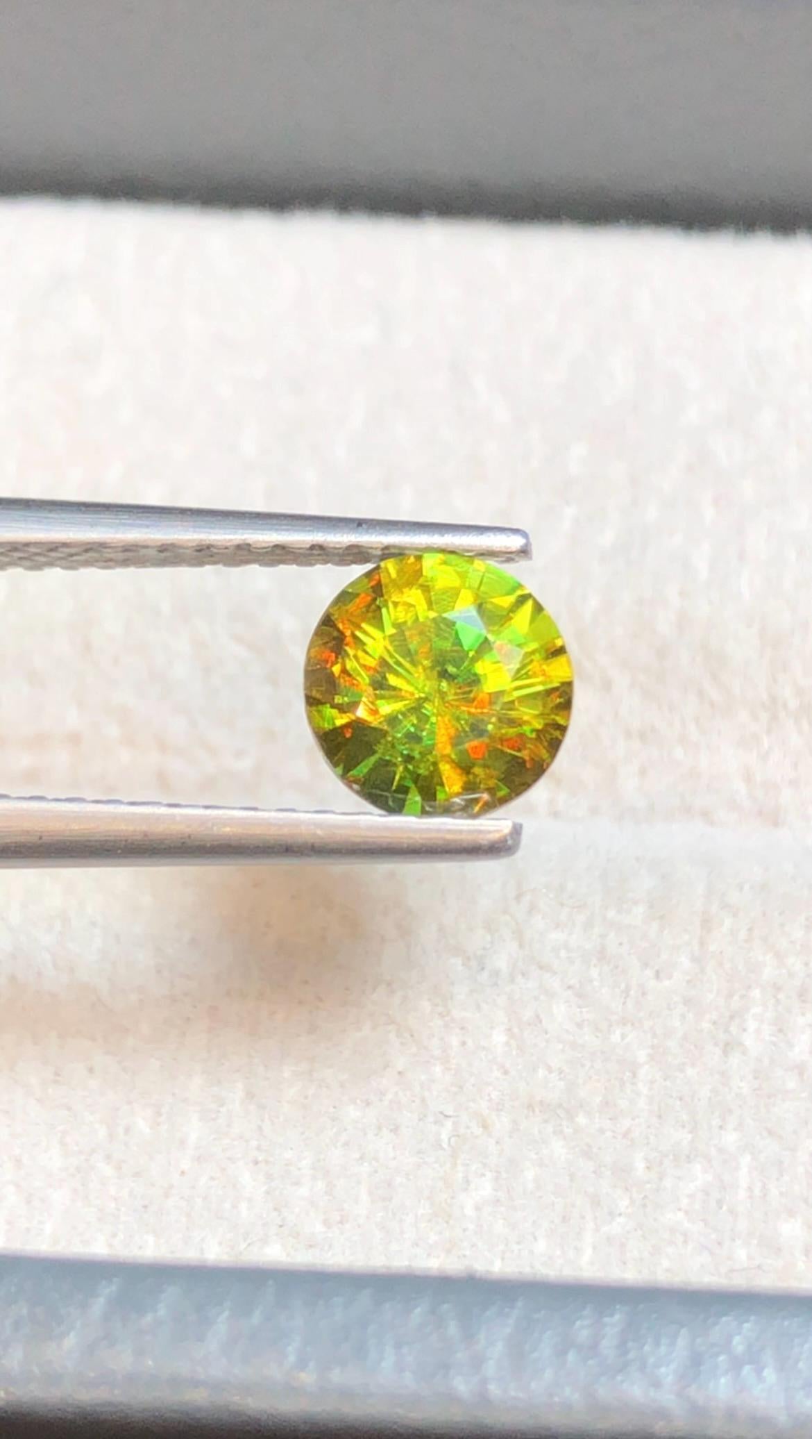 Chrome Green Sphene 1ct Round Cut – Madagascar • Full Fire