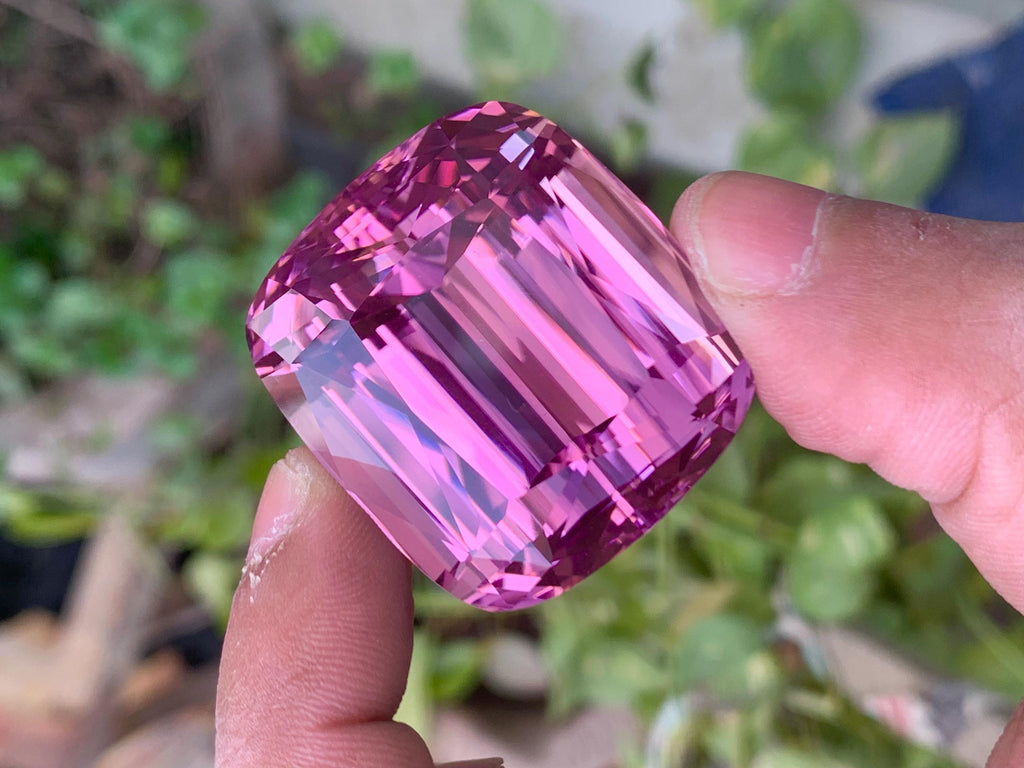 Pink Kunzite Gemstone: 223.30 CT Faceted Cushion Cut