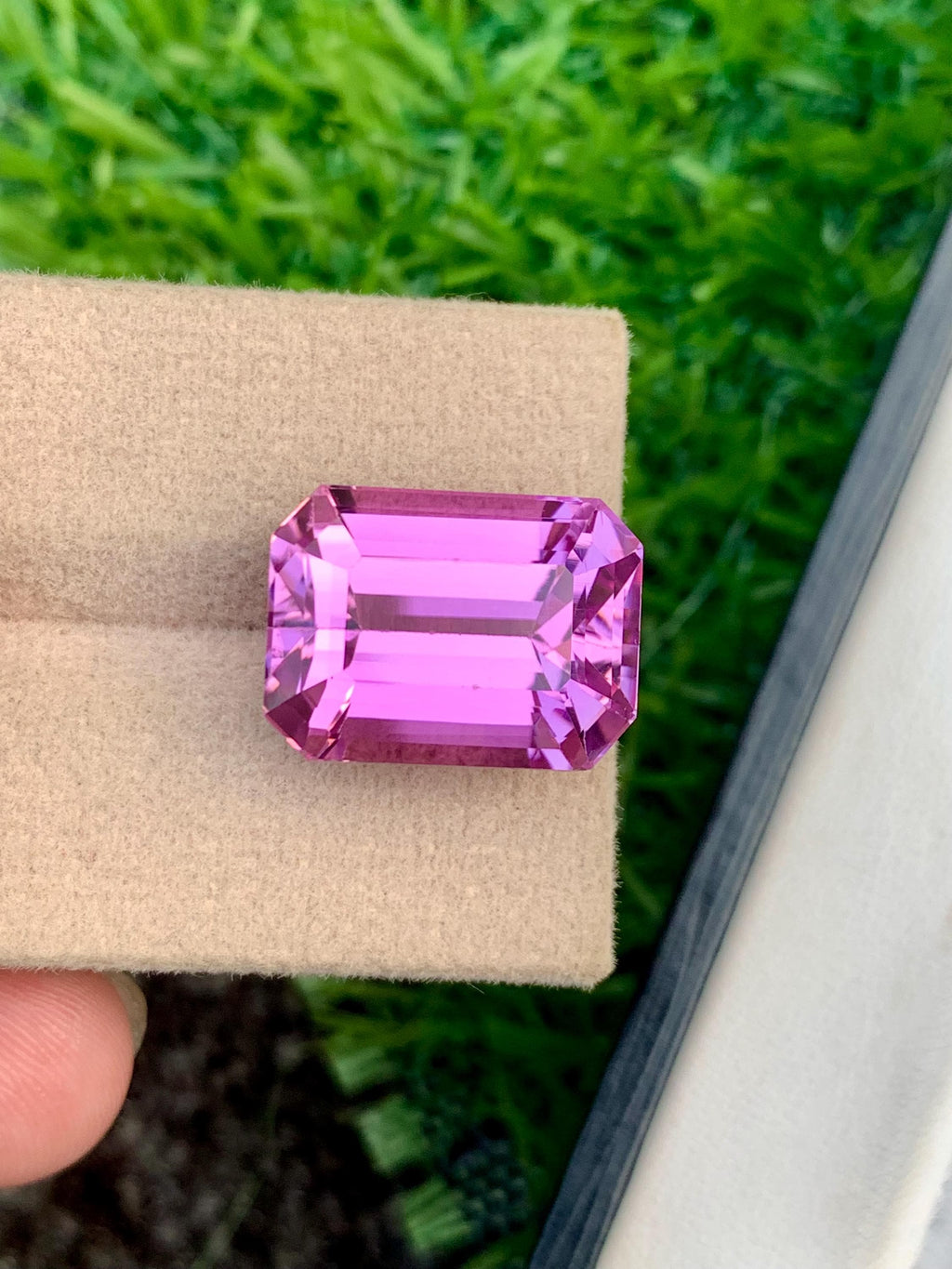 Emerald Cut Pink Kunzite Gemstone: 20.60 CT October Birthstone