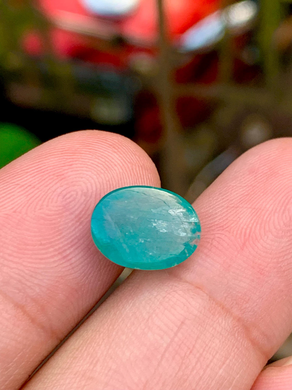 Grandidierite Gemstone Cabochon: Bluish Green, Rare Madagascar Stone, 4.55 CT