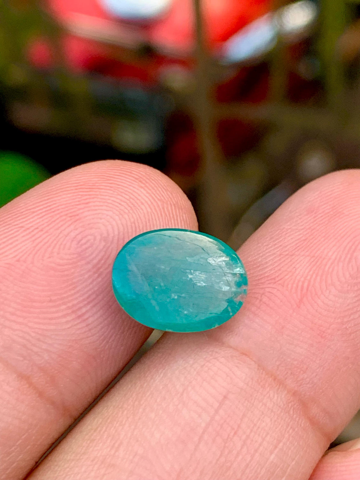 Grandidierite Gemstone Cabochon: Bluish Green, Rare Madagascar Stone, 4.55 CT