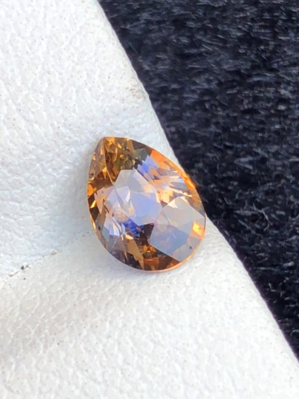 Blue-Golden Parti Sapphire 1.12ct Pear Cut • Sri Lanka