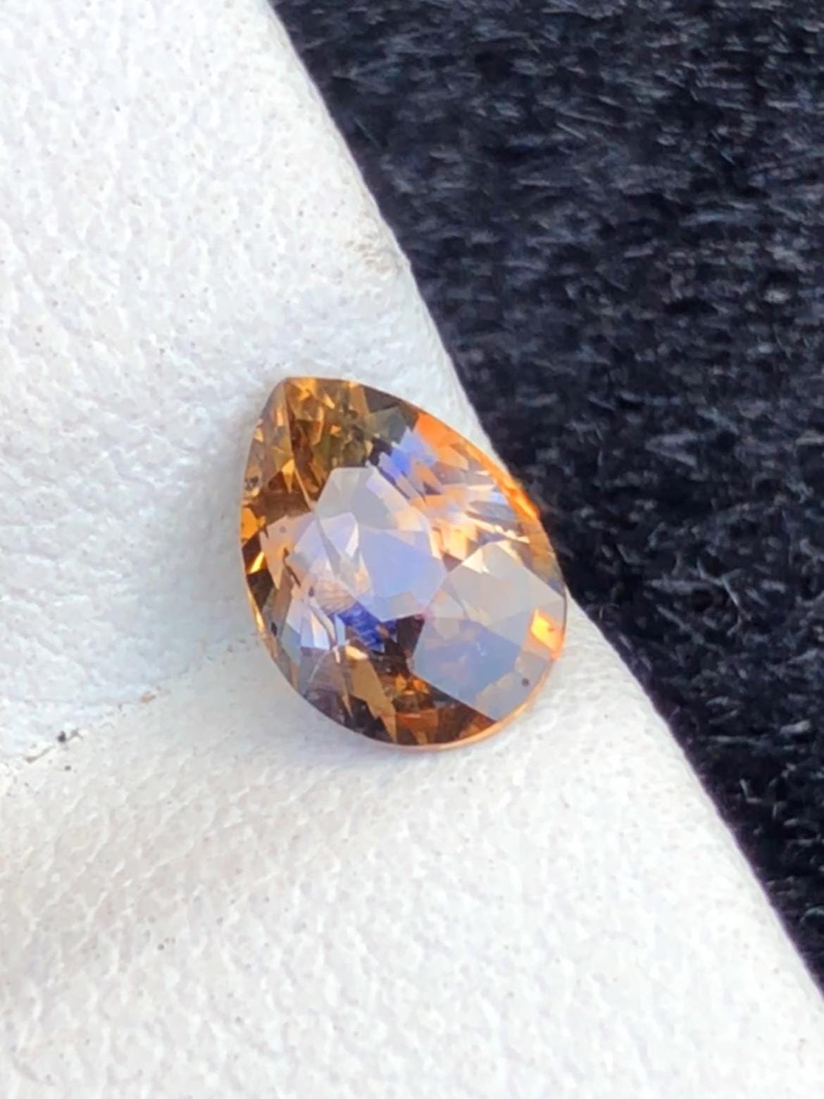Blue-Golden Parti Sapphire 1.12ct Pear Cut • Sri Lanka