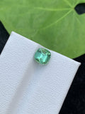 Teal Green Tourmaline Gemstone: Cushion Cut, 1.55 Carat