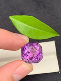 Square Precision Flower Cut Amethyst Loose Gemstone - 31 Carats