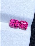 Malaya Garnet 1.55ct Pair Octagonal Radiant Cut Purple Pink Precision Matched Loose Gemstones