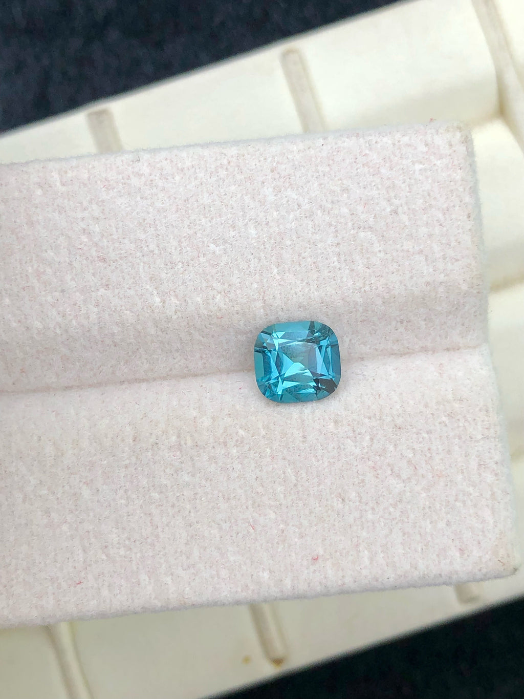 Lagoon Blue Tourmaline Gemstone: 0.80 CT Cushion Cut, Afghanistan