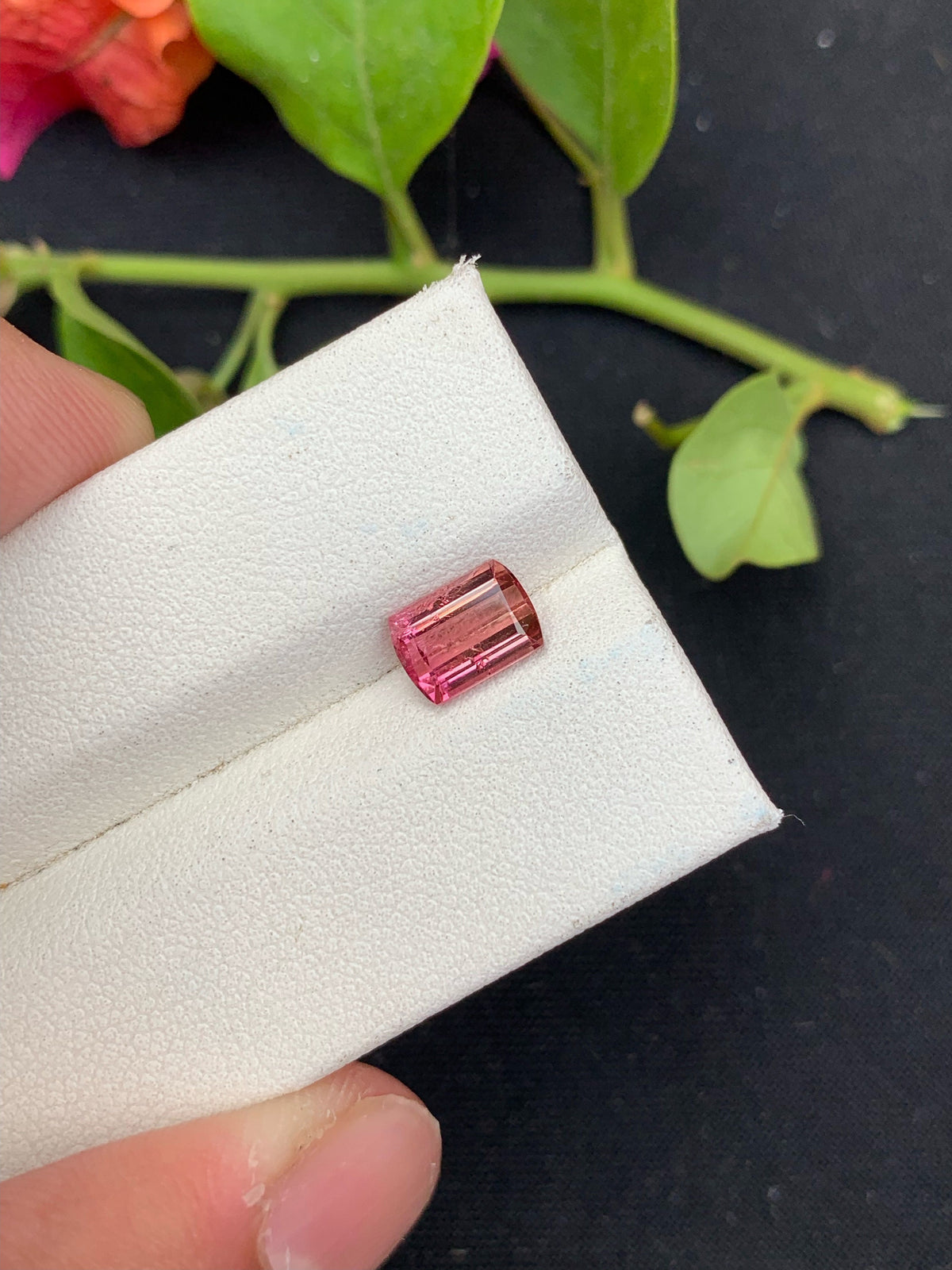 Pink Tourmaline Gemstone: Emerald Cut, Loose Stone, 1.35 CTS